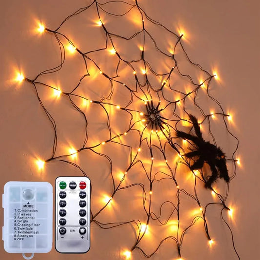 LED Spinnenweb met spin